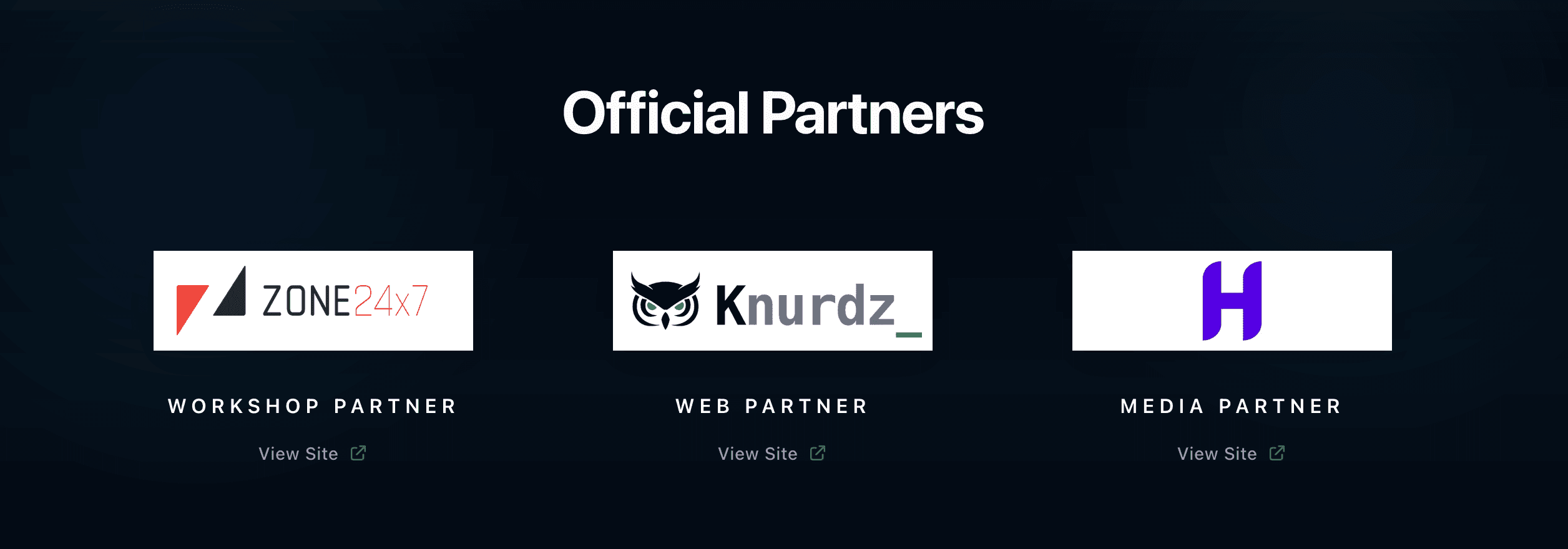 MazeX official partners section with ZONE24x7, Knurdz, and media partner